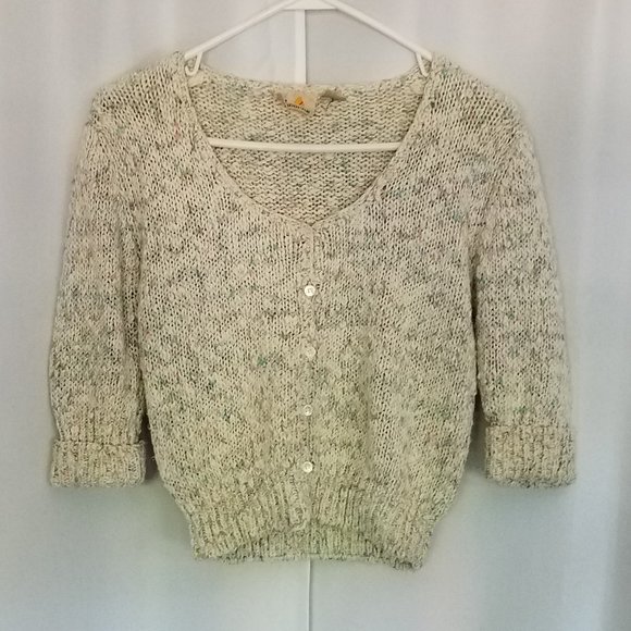Cream sweater - button front - Picture 1 of 6
